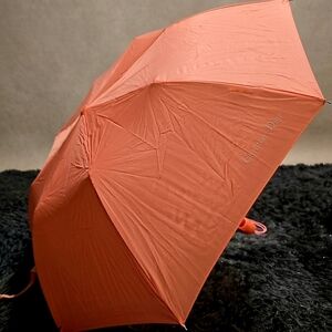 Aunthentic 1970's Vintage Christian Dior Coral Compact Umbrella